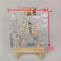 1Pc Christmas Tea Cup Metal Cutting Dies For Scrapbooking