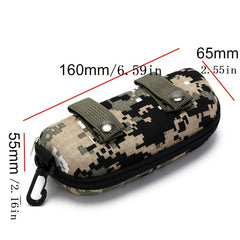 Camouflage Outdoor Goggle Storage Case Zipper Hook Reading Glasses Box