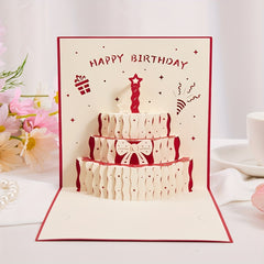 3D Pop Up Birthday Cake Greeting Card - Perfect For Various Occasions