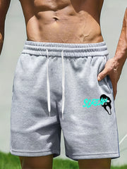 Men's Scream & Ghost Face Print Comfy Shorts