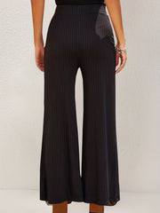 Stripe Textured Wide Leg Pants for Women