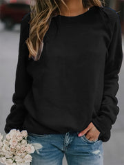 Solid Pullover Sweatshirt Long Sleeve Crew Neck Sweatshirt