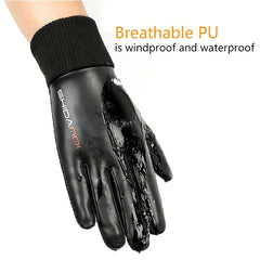 Men's Winter Waterproof Cycling Gloves Velvet Non-slip Warm Gloves