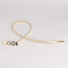 Double O Buckle Waist Chain Golden Elastic Waistband Dress Girdle