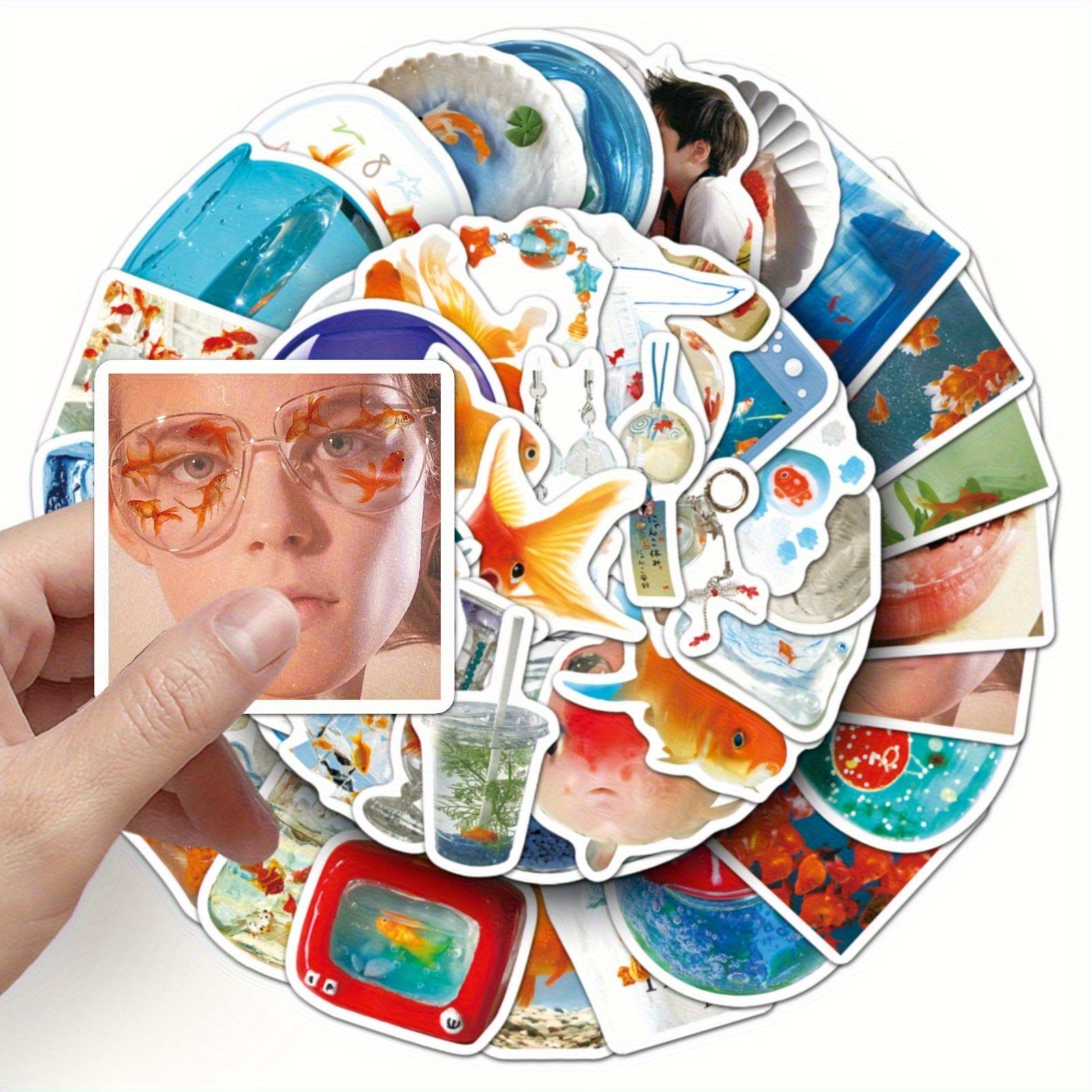 50pcs Ocean Stickers Summer Beach Fish Sea Animals Cartoon Vinyl Waterproof