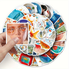 50pcs Ocean Stickers Summer Beach Fish Sea Animals Cartoon Vinyl Waterproof