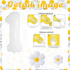5pcs Daisy Party Decorations Daisy Birthday Party Decorations