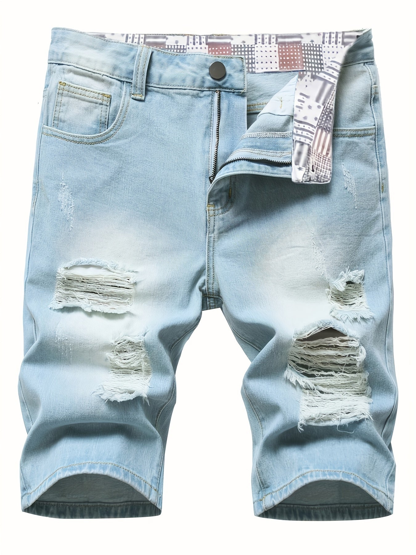 Men's Distressed Denim Shorts for Summer