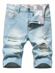 Men's Distressed Denim Shorts for Summer