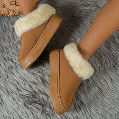 Plush Lined Furry Thermal Snow Boots Non Slip Winter Shoes