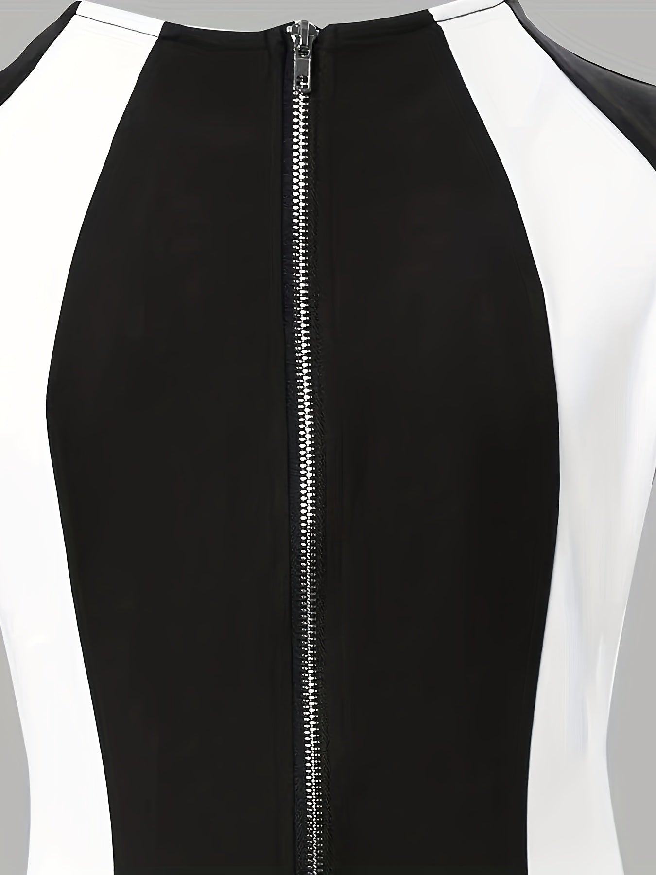 Colorblock Cap Sleeve Round Neck Slim Fit Dress