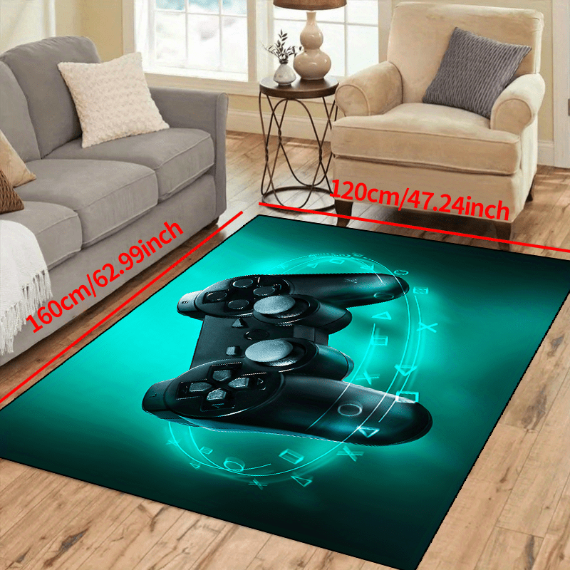 3D Gaming Area Rug Living Room Gamepad Carpet Bedroom Decoration
