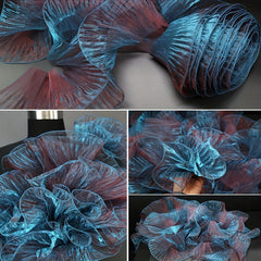 Transparent Lace Gradient Mesh Fabric With Change Organza 5yd