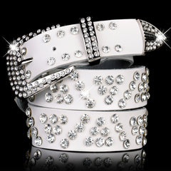 Women's Rhinestone Jeans Belt Wide Trim Fashion Glitter Studded