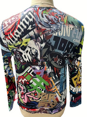 GRAFFITI All Over Print Men's Long Sleeve Novelty T shirt