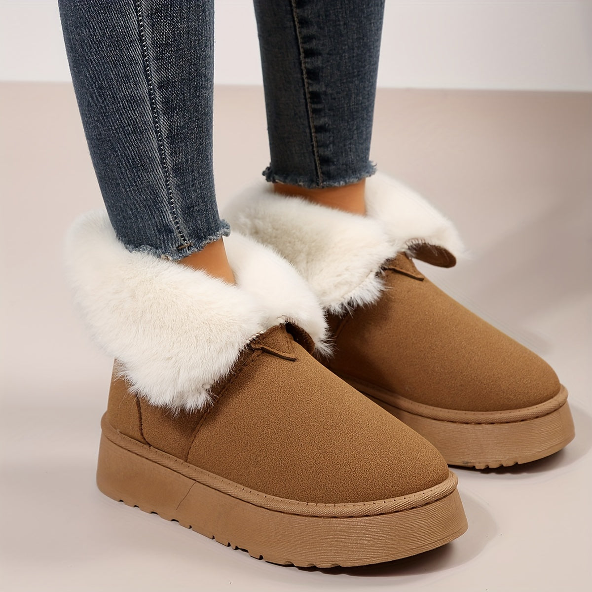 Women's Non slip Thickened Medium Tube Snow Boots