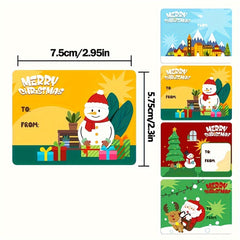 200pcs Christmas Series Water Bottle Stickers Labels Self Adhesive