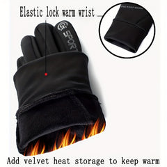 Men's Winter Warm Touch Screen Gloves Waterproof Sports Gloves