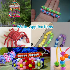 1000pcs Pony Beads Letter Beads Kit 24 Colors Pony Beads Bracelet Beads