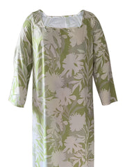 Women's Floral Maxi Dress Long Sleeve Square Neck