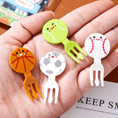 16pcs Cartoon Fruit Fork Plastic Decoration Stick Bento Box Toothpicks