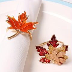 1Pc Maple Leaf Napkin Rings Cast Iron Plants Shaped Napkin Buckles