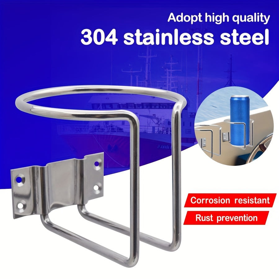 2pcs Stainless Steel Boat Ring Cup Holder Wall Mounted for Marine Yacht RV Car