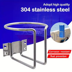 2pcs Stainless Steel Boat Ring Cup Holder Wall Mounted for Marine Yacht RV Car