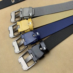 Men's Flat Hole Alloy Pin Buckle Nylon Belt