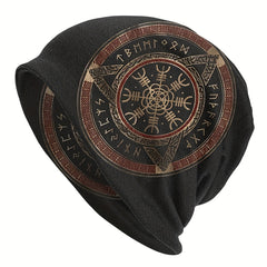 Thin Viking Style Bonnet Hat With Tree Of Life Pattern