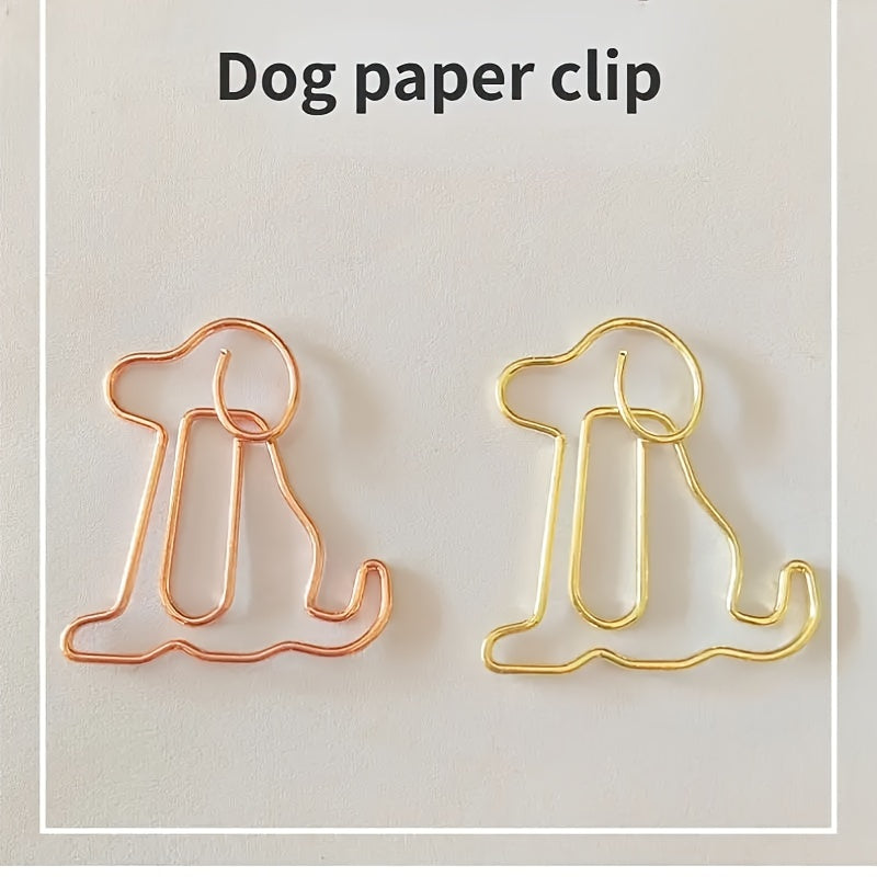 40pcs Puppy Paper Clips Cartoon Paper Clips School Stationery