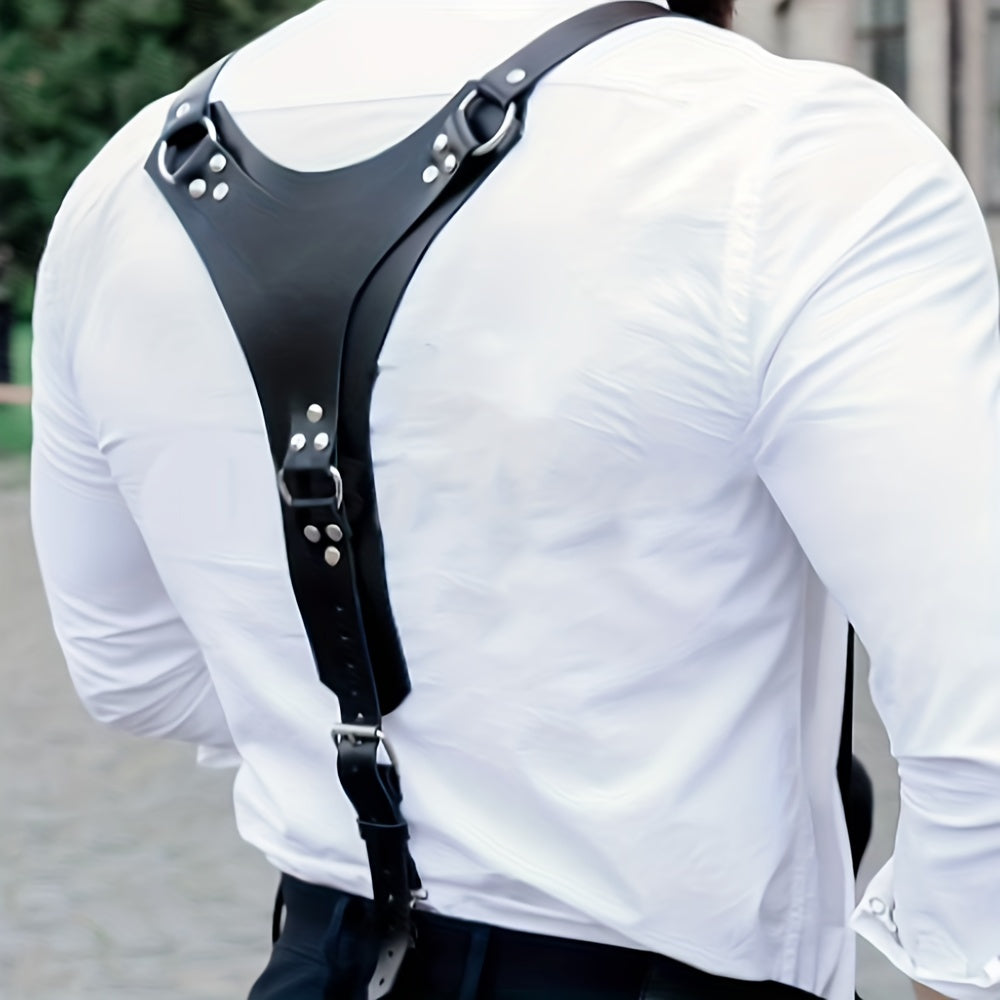 Men's Gothic Leather Chest Straps Adjustable Buckle