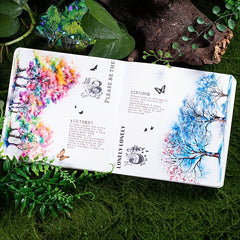 10 Sheets Transparent Tree Stickers Waterproof DIY Scrapbook Decorations