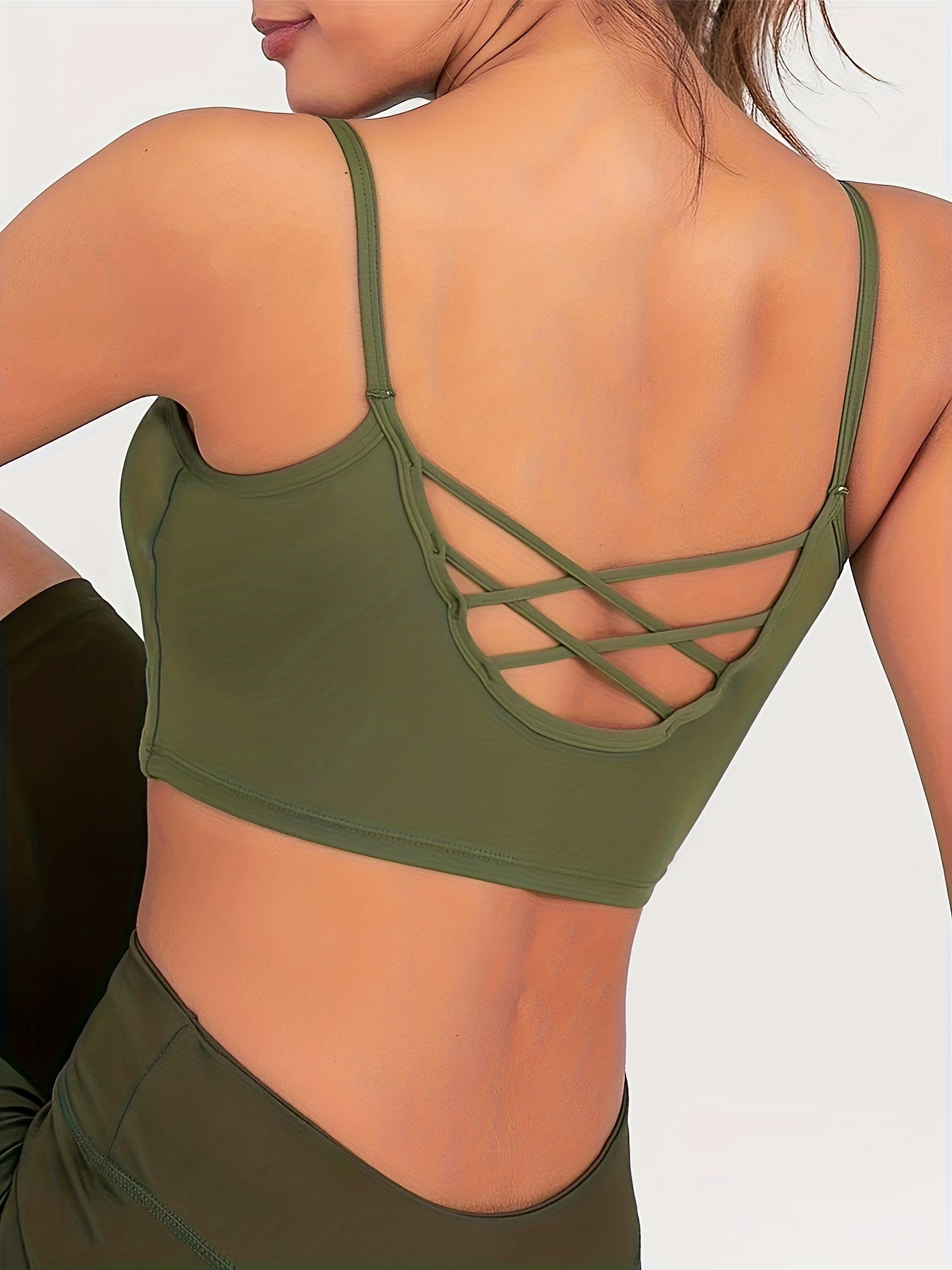 High Stretch Shockproof Sports Bra Criss Cross Cami Yoga Bra