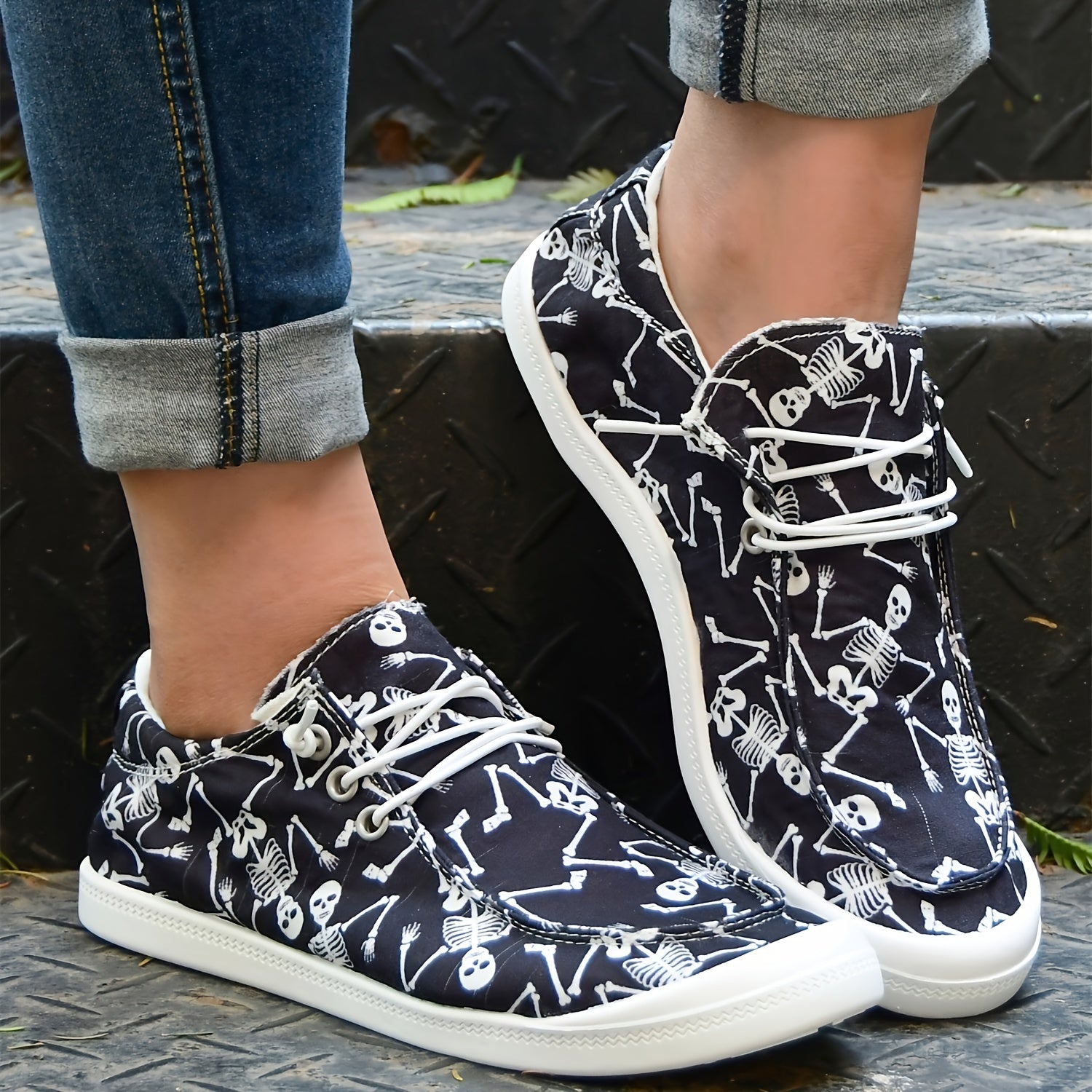 Halloween Skull Boat Shoes Lightweight Running Sneakers
