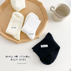 3 Pairs Classic Crew Socks Assorted Solid Crew Sock Pack Women's Hosiery
