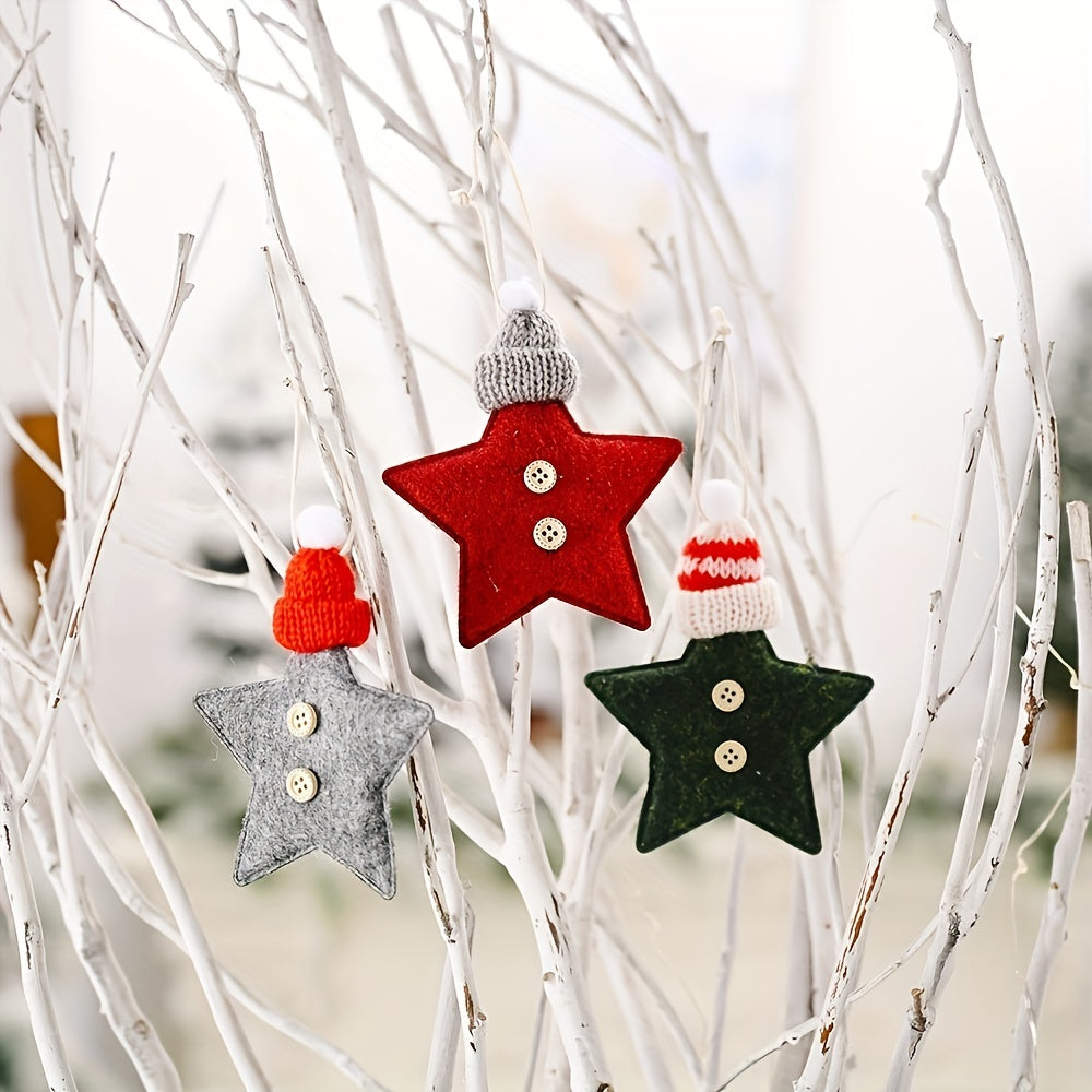 Star Wall Hanging Knitted Hat Pendant Christmas Tree Ornaments