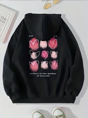 Solid Kangaroo Pocket Hoodie Casual Long Sleeve Drawstring Hoodies