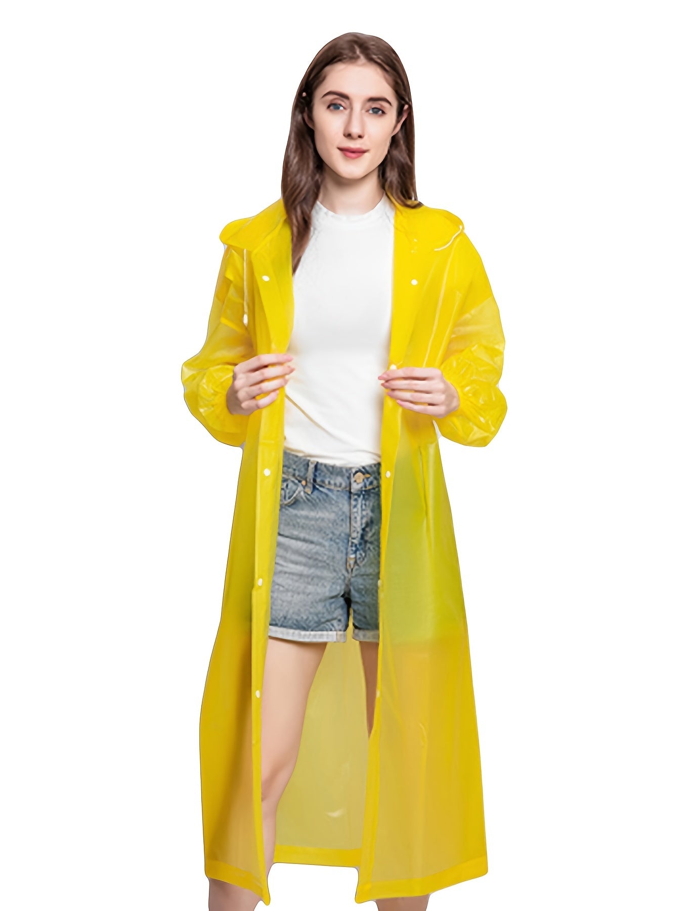 Waterproof Unisex Rain Poncho with Hood for Adults - Reusable