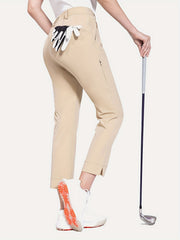 Women's High Waist Golf Pants with Slit Trim Athletic Design