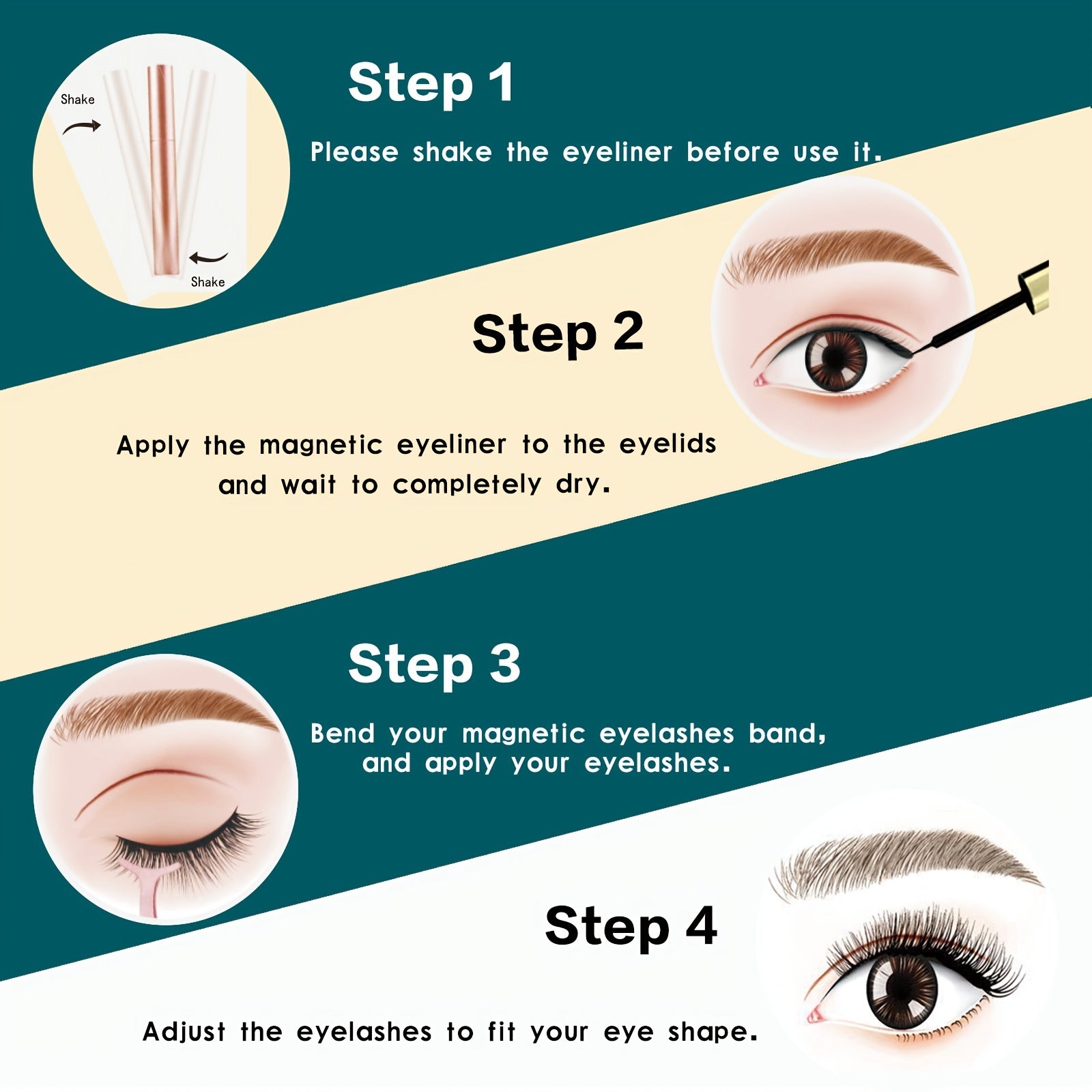 Magnetic Eyelashes with Eyeliner Kit 5 Pairs Natural Looking Waterproof