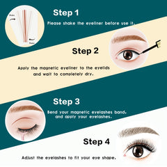 Magnetic Eyelashes with Eyeliner Kit 5 Pairs Natural Looking Waterproof