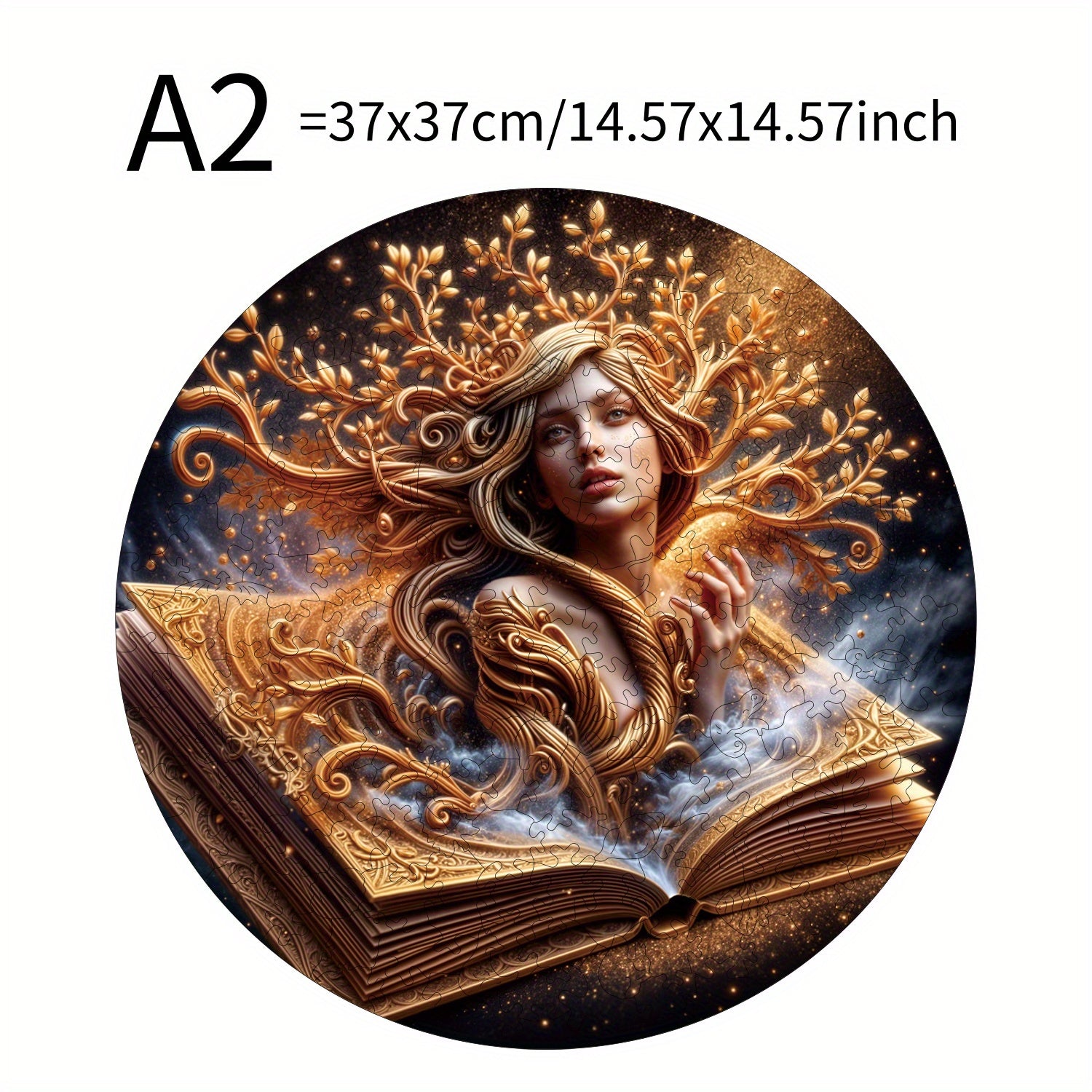 Round Wooden Puzzle The Beauty in the Book Ideal Gift for 3 Birthdays Festivals
