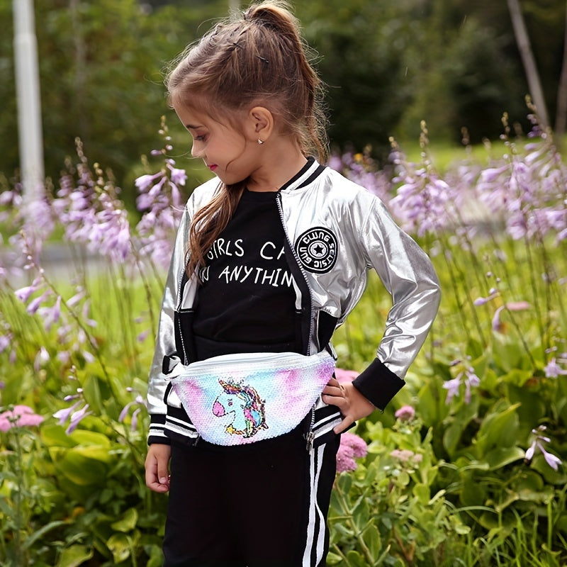 Kid's Pony Sequin Waist Bag Chest Bag