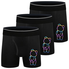 3pcs Boys Teen Bear Print Cotton Boxer Briefs Underwear