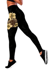 Floral Print Skinny Stretchy Leggings High Waist