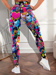 Graffiti Butt Lifting Leggings High Stretch Yoga Pants