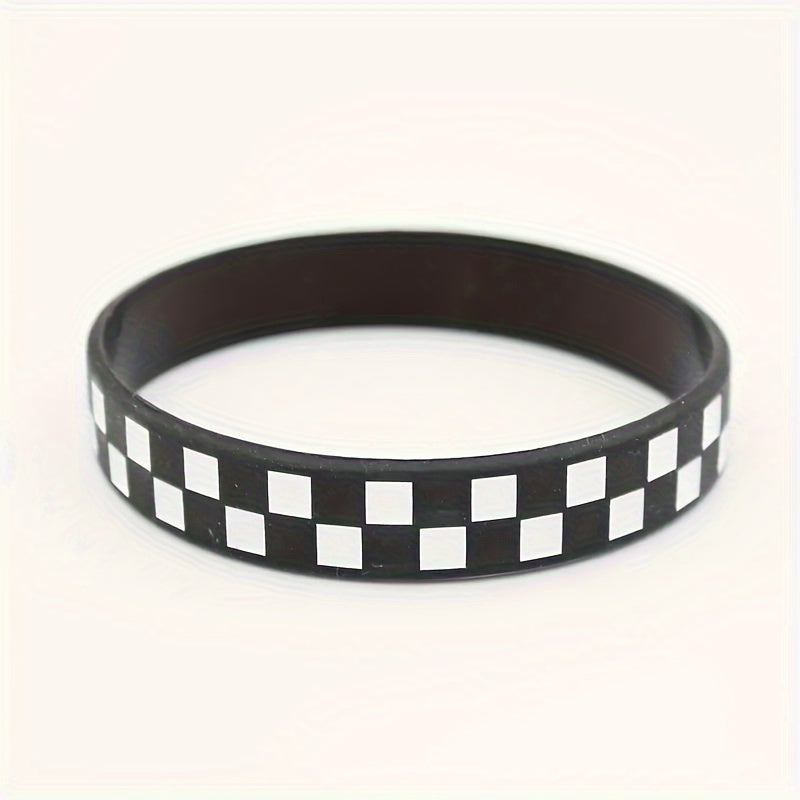 Plaid Pattern Silicone Bracelet for Sports & Basketball