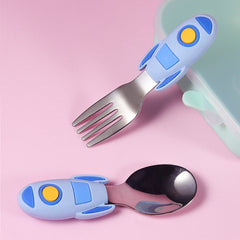 Space Themed Astronaut Rocket Fork and Spoon Set