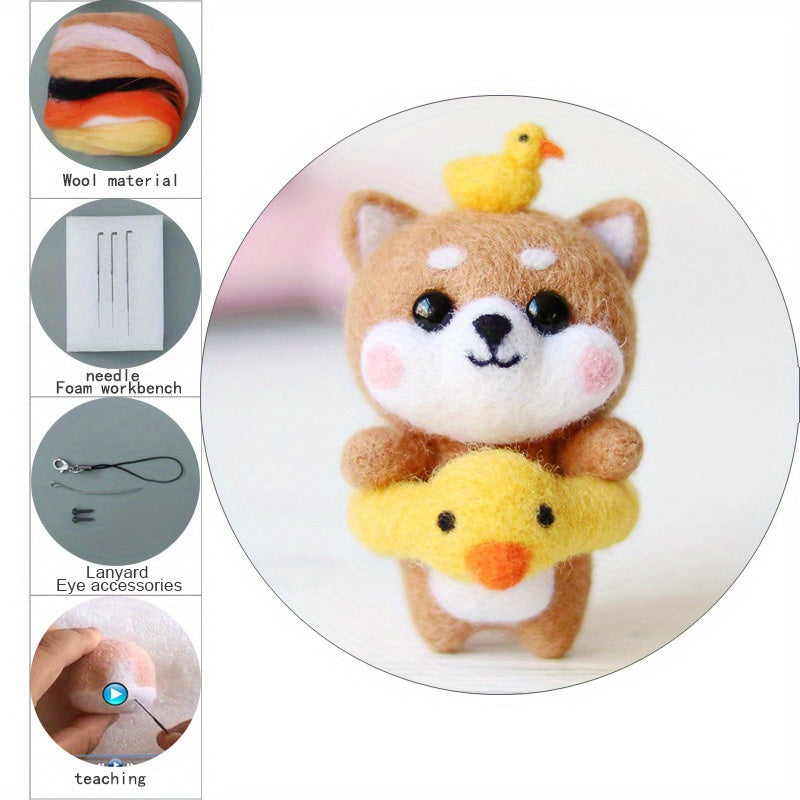 Needle Felting Kit: Wool, Needles, Mat, Instructions